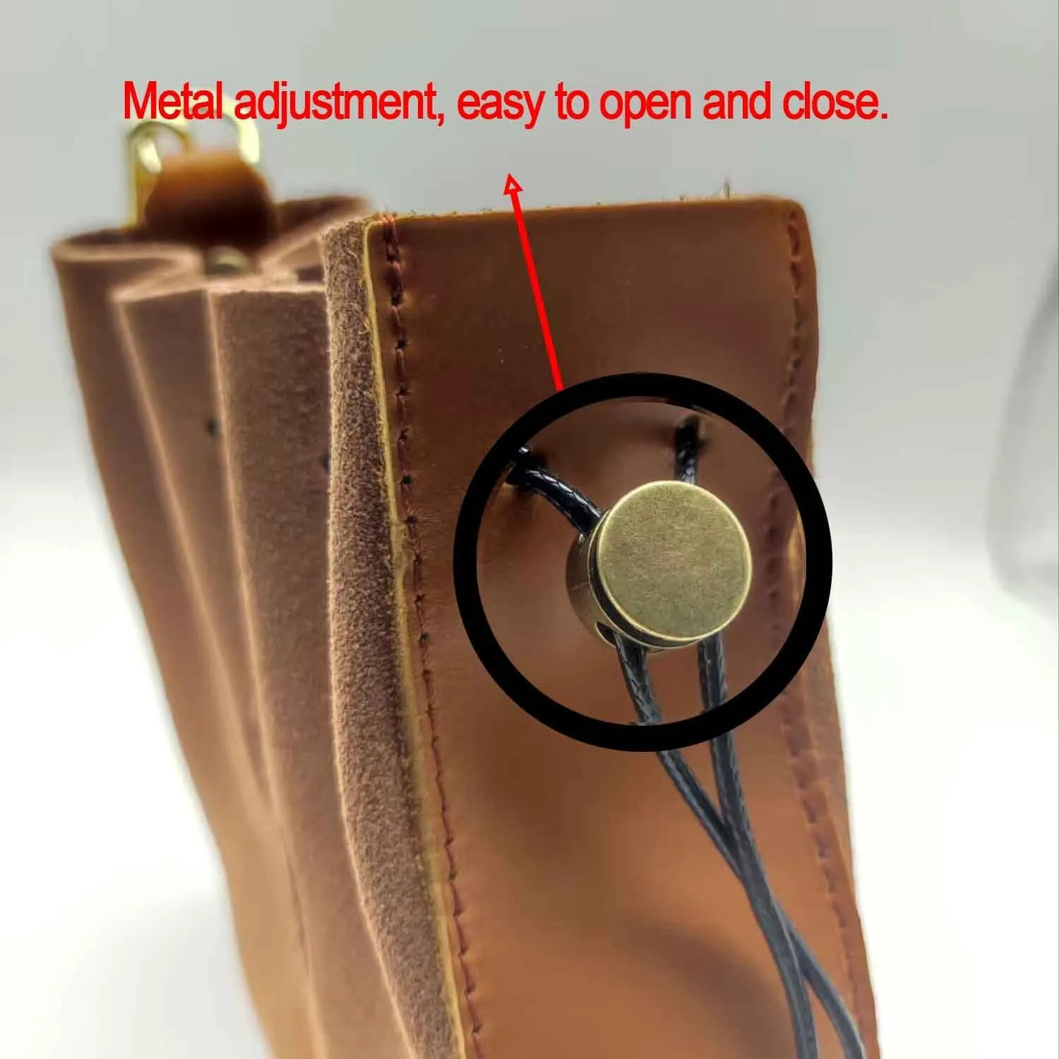 1 Pcs Leather Mini Medieval Pouch Genuine Leather Drawstring Coin Bag Coin Organizer Credit Card Holder Small Leather Drawstring Pouch Travel Wallet Wristlet Strap Bag for Men & Women (Brown)
