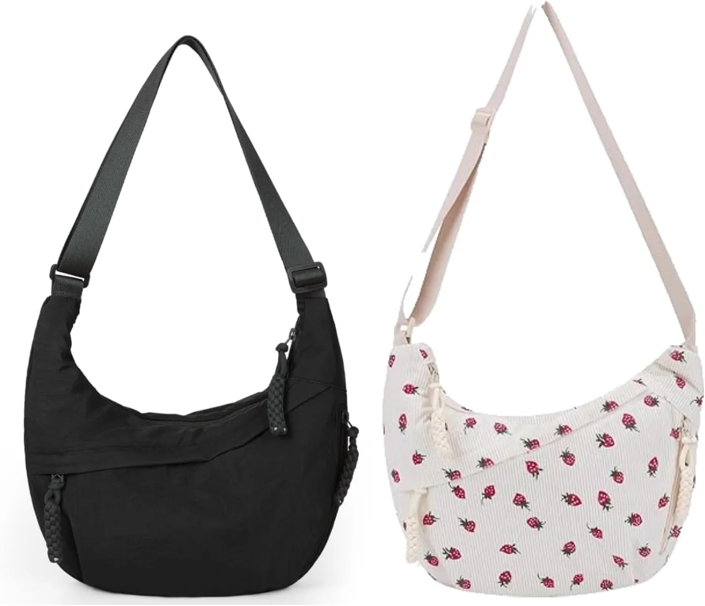 2PCS Crescent Bag Crossbody Bags for Women hobo bag Luna Bag Dumpling Bag Moon Bag Slouchy Sling Bag
