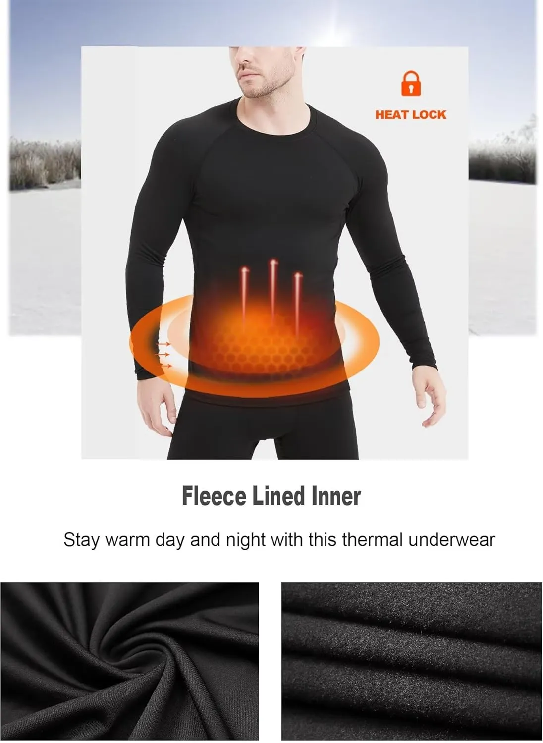 5 Pack Thermal Compression Shirts for Men Long Sleeve Running Gear Undershirt Base Layer for Winter Cold Weather
