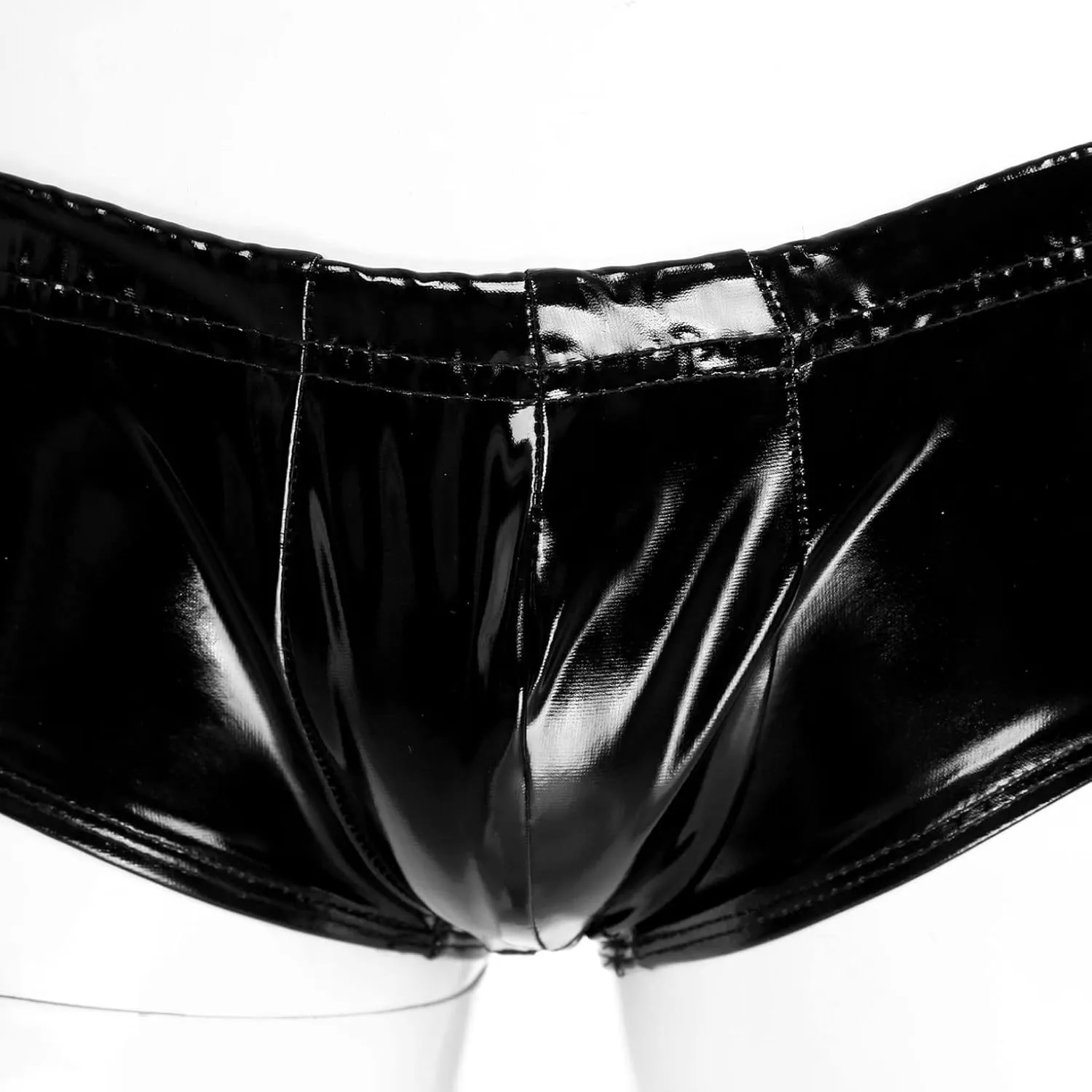 ACSUSS Mens Patent Leather Briefs Panties Sexy Wet Look Latex Pole Dancing Rave Party Outfit Clubwear