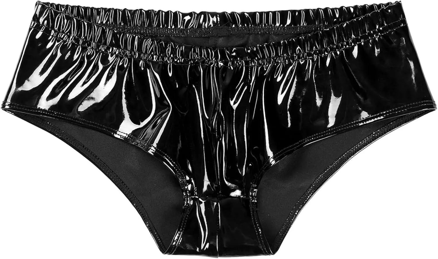 ACSUSS Mens Patent Leather Briefs Panties Sexy Wet Look Latex Pole Dancing Rave Party Outfit Clubwear
