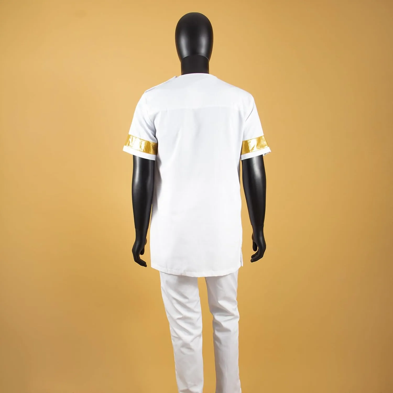 African Suits for Men Embroidery Short Sleeve Shirts and Pants 2 Piece Set Plus Size Casual Tracksuit