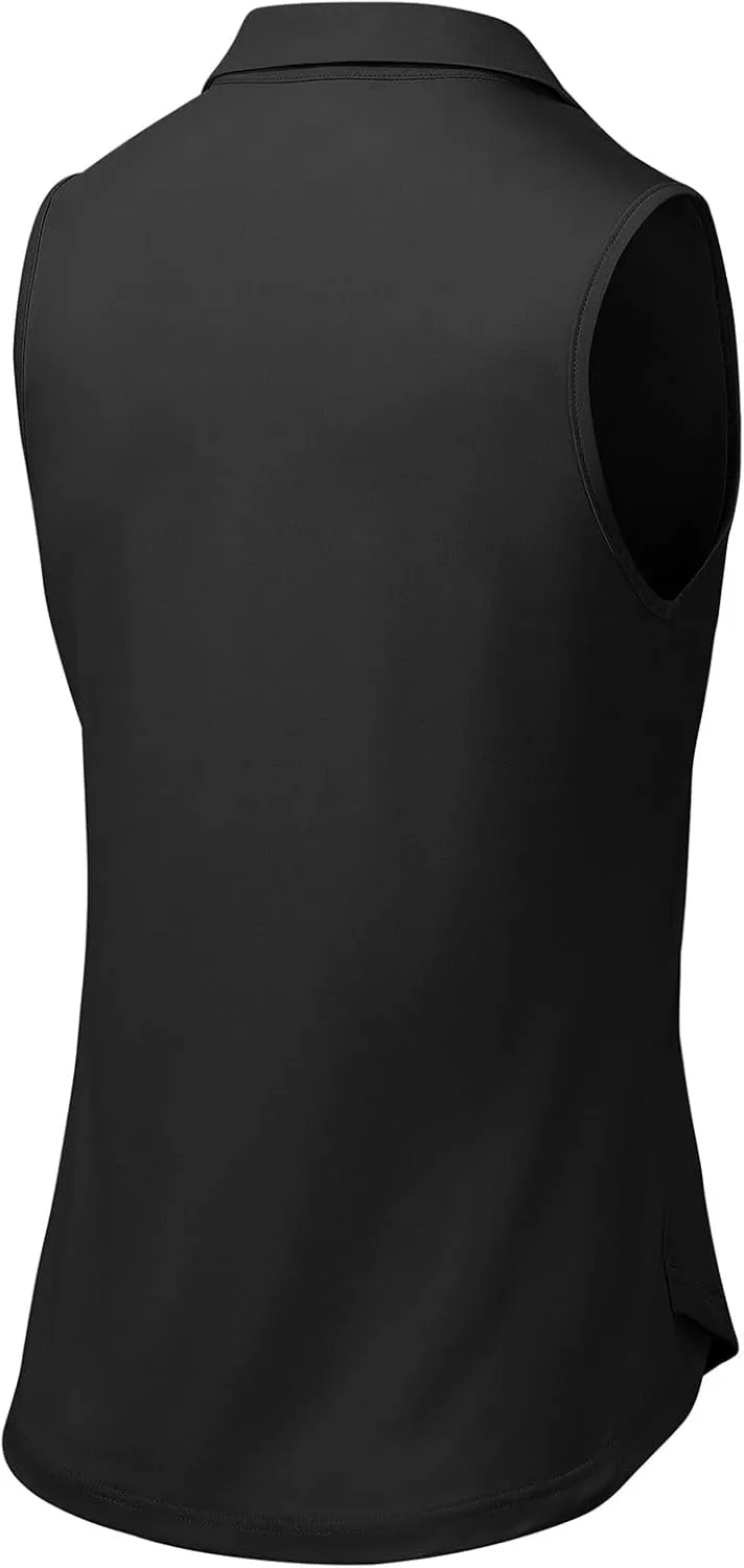 BGOWATU Women's Sleeveless Golf Polo Shirts Collared V Neck Tennis Tank Tops UPF 50  Quick Dry Lightweight