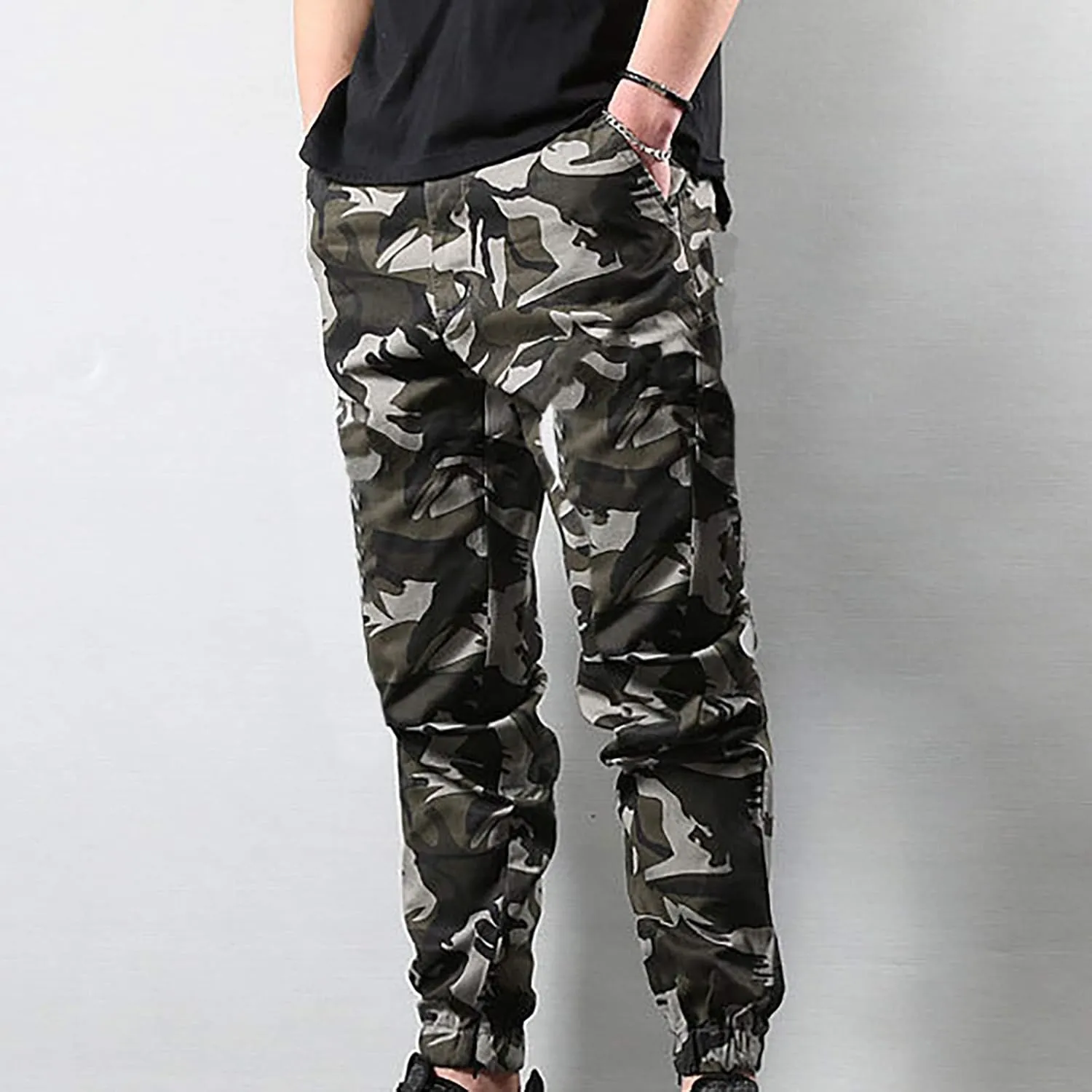 Big and Tall Sweatpants for Men Work Wear Combat Fitness Drawstring Pockets Rope Loose Sweatpant 2023 Outdoor Autumn