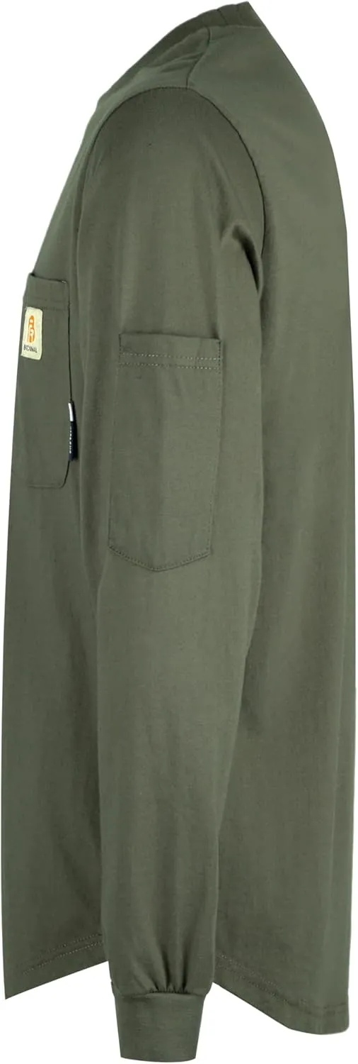 BOCOMAL FR Shirts 6oz Lightweight Flame Resistant Long Sleeve Henley Shirt Fire Retardant Workwear NFPA2112 CAT2