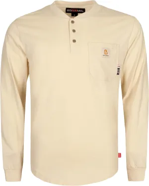 BOCOMAL FR Shirts 6oz Lightweight Flame Resistant Long Sleeve Henley Shirt Fire Retardant Workwear NFPA2112 CAT2