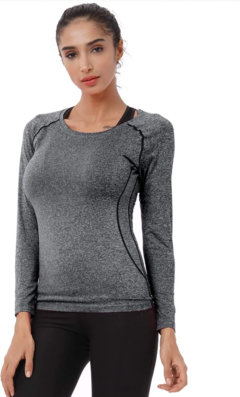 CADMUS 1 or 3 Pack Workout Long Sleeve Shirts for Women Dry Fit Compression Running Top