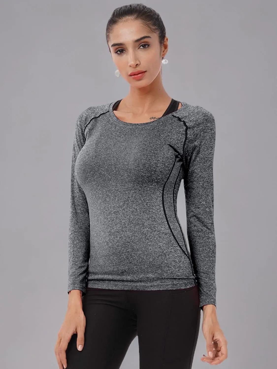 CADMUS 1 or 3 Pack Workout Long Sleeve Shirts for Women Dry Fit Compression Running Top