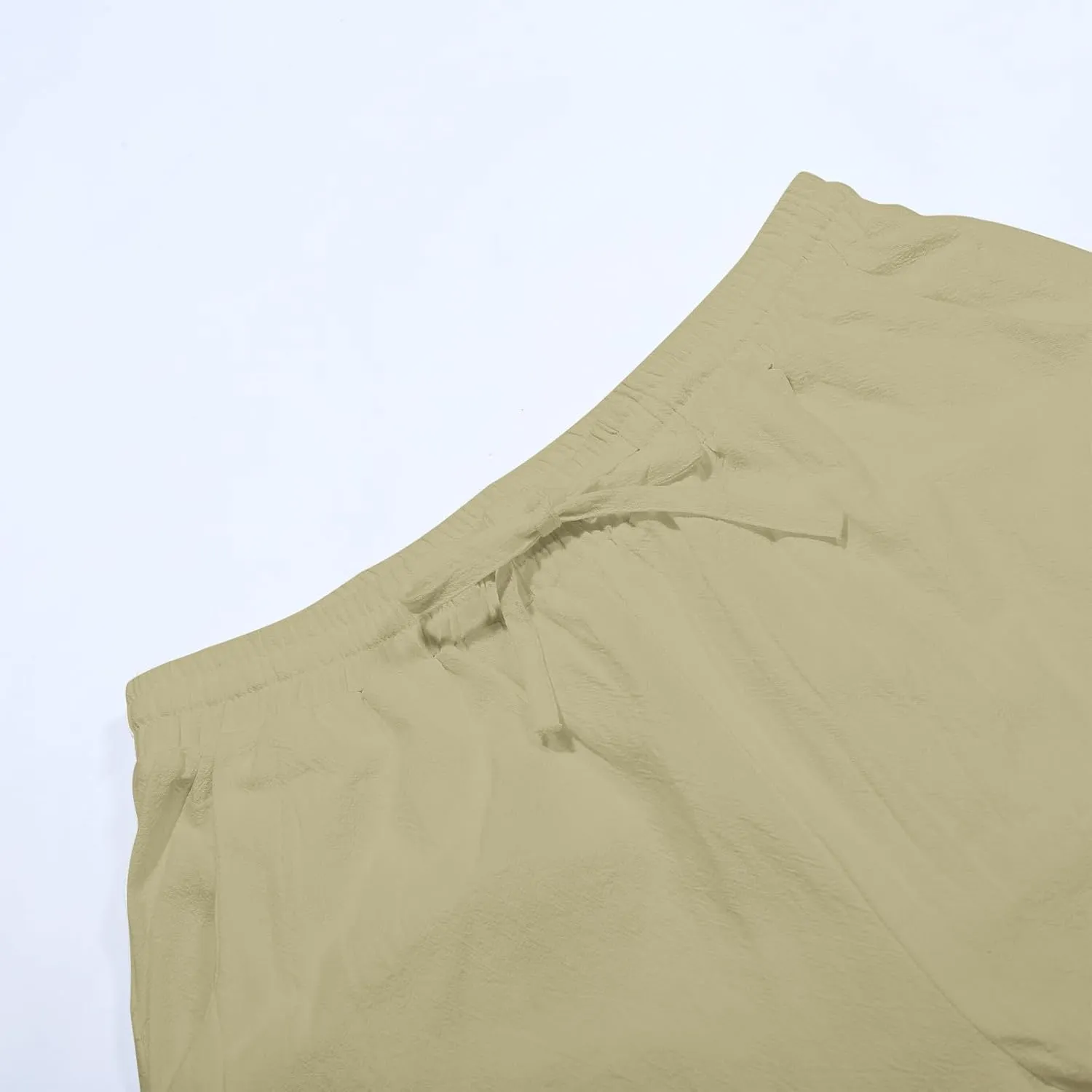 Capris Pants for Women Cotton Linen Casual Summer 2025 Baggy Pants Straight Wide Leg Button Up Trousers with Pockets