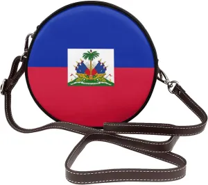 Circle Crossbody Bag for Women Circle Purse with Zipper Adjustable Shoulder Straps