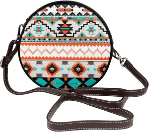 Circle Crossbody Bag for Women Circle Purse with Zipper Adjustable Shoulder Straps