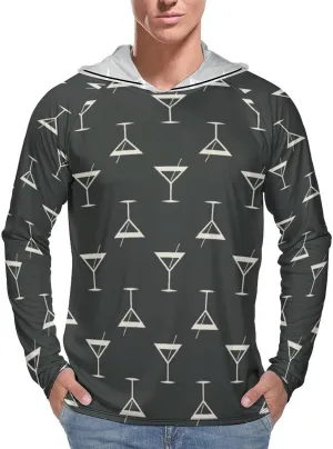 Cocktail Drinks Men's Quick Dry Long Sleeve Shirts UV Sun Protection Moisture Wicking T-Shirt 3XL