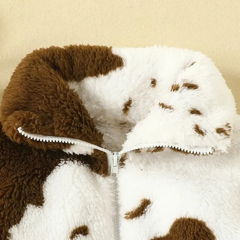 Cow Zipper Fleece Baby Jacket