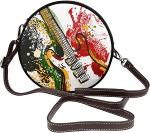 Crossbody Bags for Women, Round PU Leather Purses Crossbody Handbag Purse with Adjustable Strap