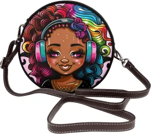 Crossbody Bags for Women Small PU Leather Shoulder Purses and Circle Crossbody Handbags