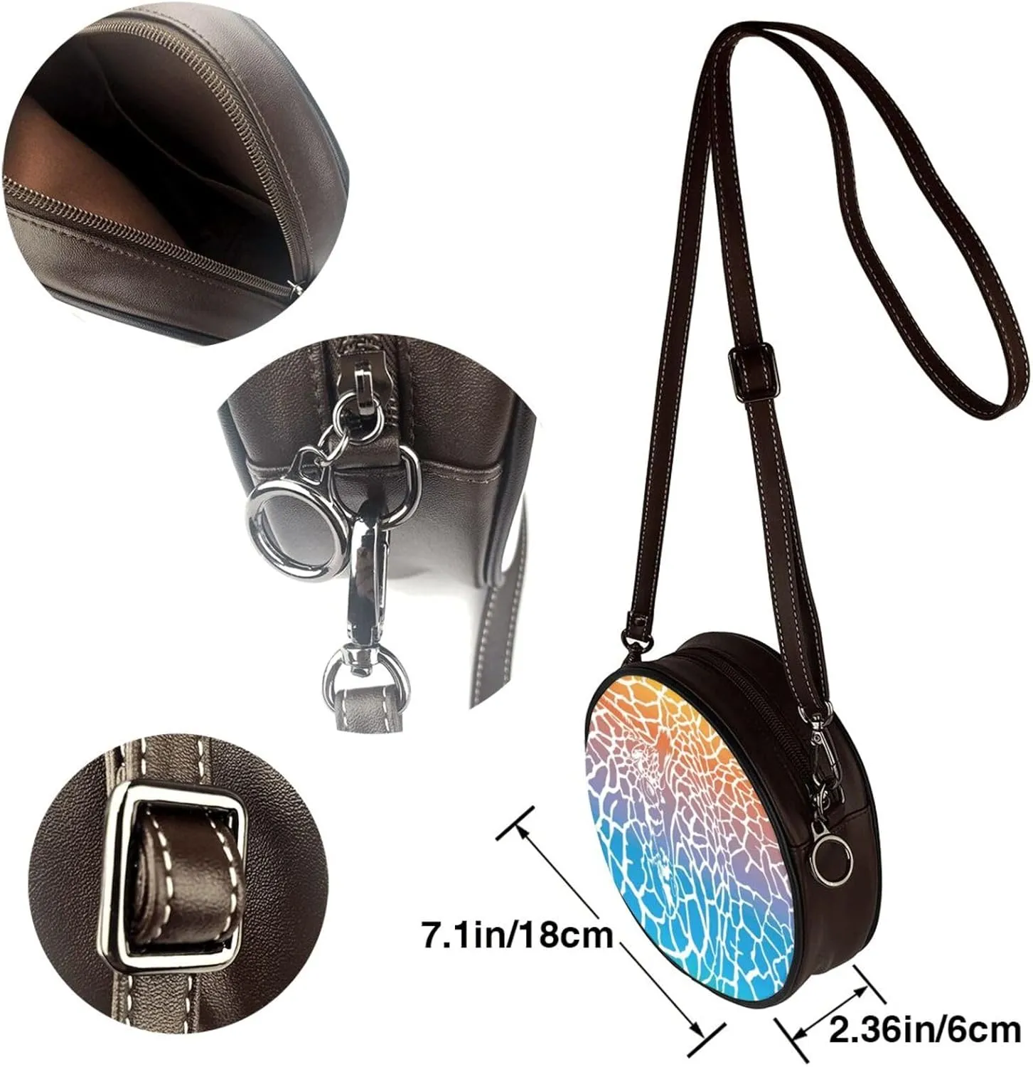 Crossbody Bags for Women Small PU Leather Shoulder Purses and Circle Crossbody Handbags