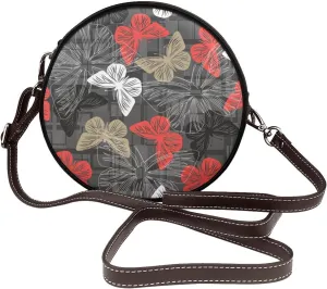 Crossbody Purse for Women, PU Leather Round Crossbody Bag, Mini Purses Handbags with Strap Zipper