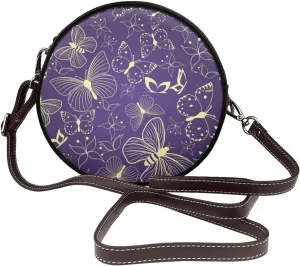 Crossbody Purse for Women, PU Leather Round Crossbody Bag, Mini Purses Handbags with Strap Zipper