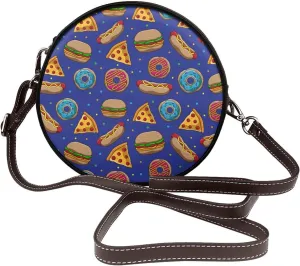 Crossbody Purse for Women, PU Leather Round Crossbody Bag, Mini Purses Handbags with Strap Zipper
