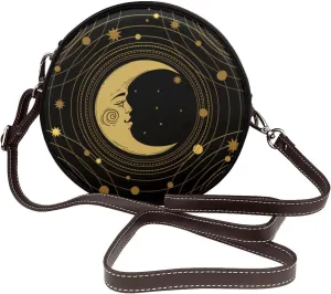 Crossbody Purse for Women, PU Leather Round Crossbody Bag, Mini Purses Handbags with Strap Zipper