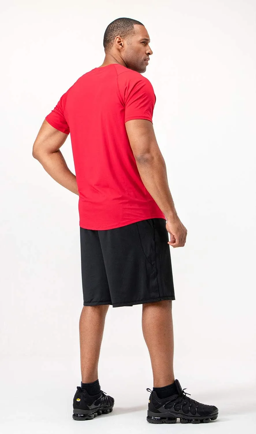 DEVOPS Men's 3-Pack Quick Dry Short Sleeve T-Shirt Sun Protection Running Athletic Workout Active Shirts
