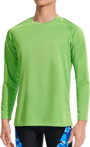 DEVOROPA Boy's UPF 50  Long Sleeve Rash Guard Swim Shirt Quick Dry Lightweight Swimsuit Youth SPF Fishing Hiking Sun Shirts