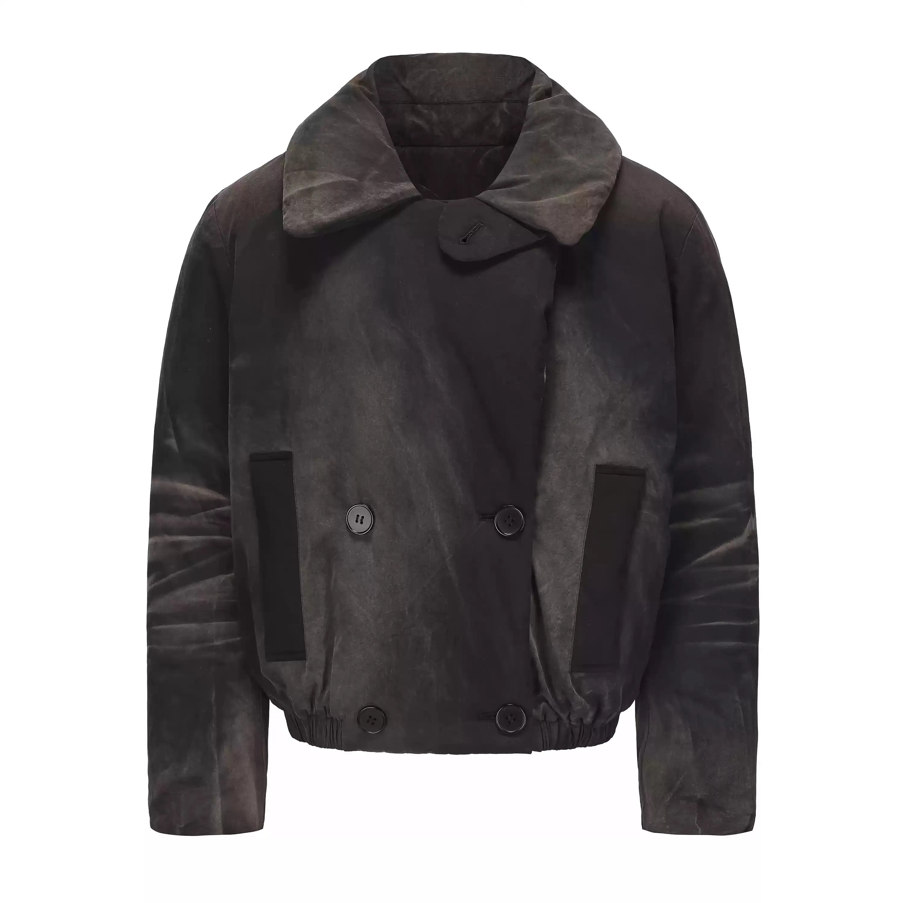 Distressed Wash Heavy-Duty Down-Filled Quilted Jacket