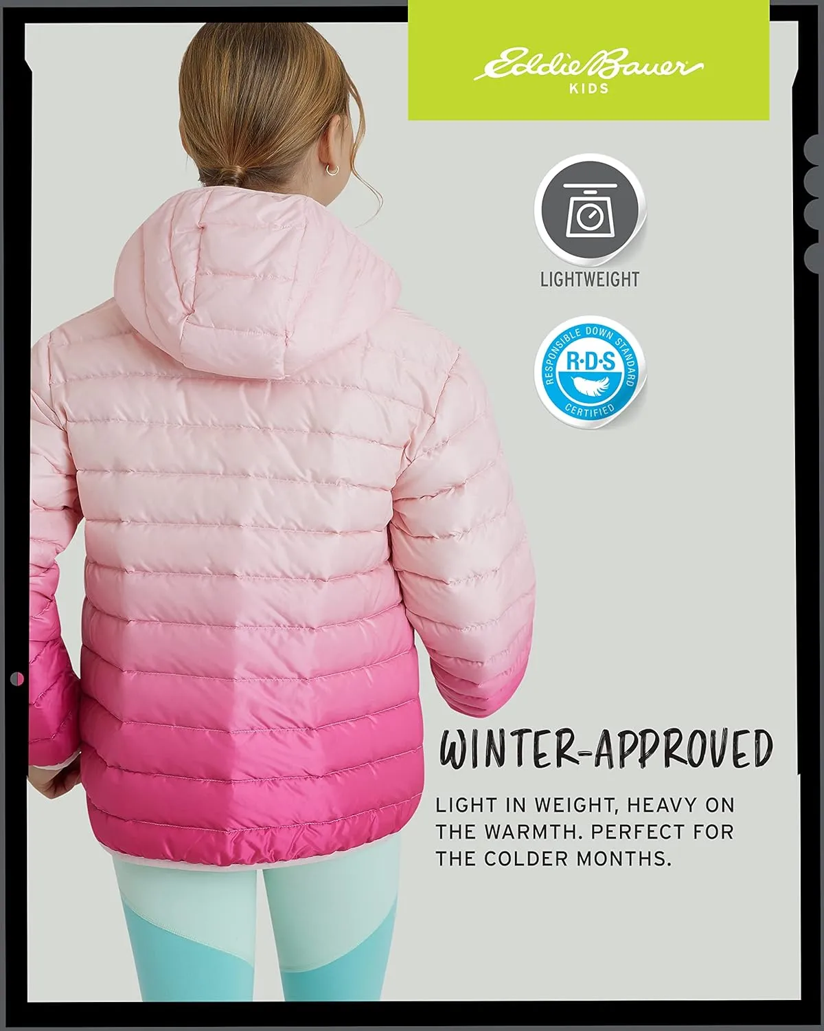Eddie Bauer Girls' Jacket - CirrusLite Weather Resistant Down Coat for Girls - Insulated Quilted Bubble Puffer (3-20)
