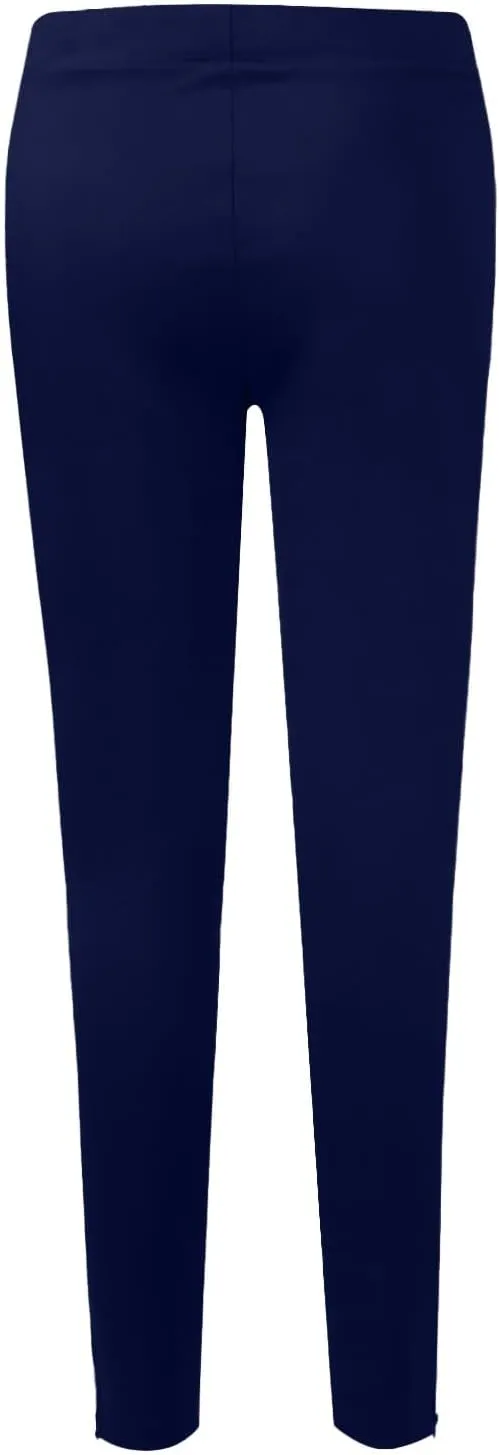 eoeioa Plus Size Leggings with Pockets for Women High Waisted Stretch Skinny Zipper Cropped Pencil Pants Stripe Tights Pants