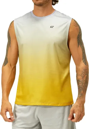 EZRUN Men's Workout Sleeveless Shirts Quick Dry Muscle Swim Shirt Gym Fitness Running Beach Tank Tops