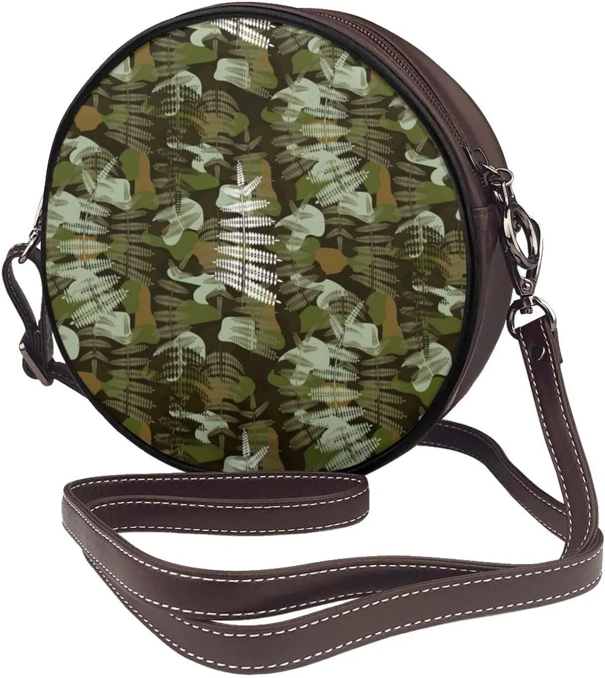 Fashion PU Leather Small Roound Crossbody Bag, Women Vintage Purse Bag Shoulder Bag