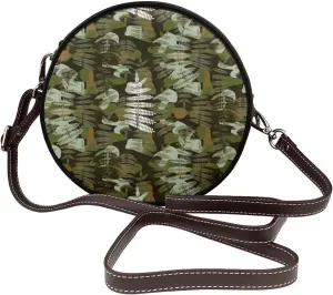 Fashion PU Leather Small Roound Crossbody Bag, Women Vintage Purse Bag Shoulder Bag