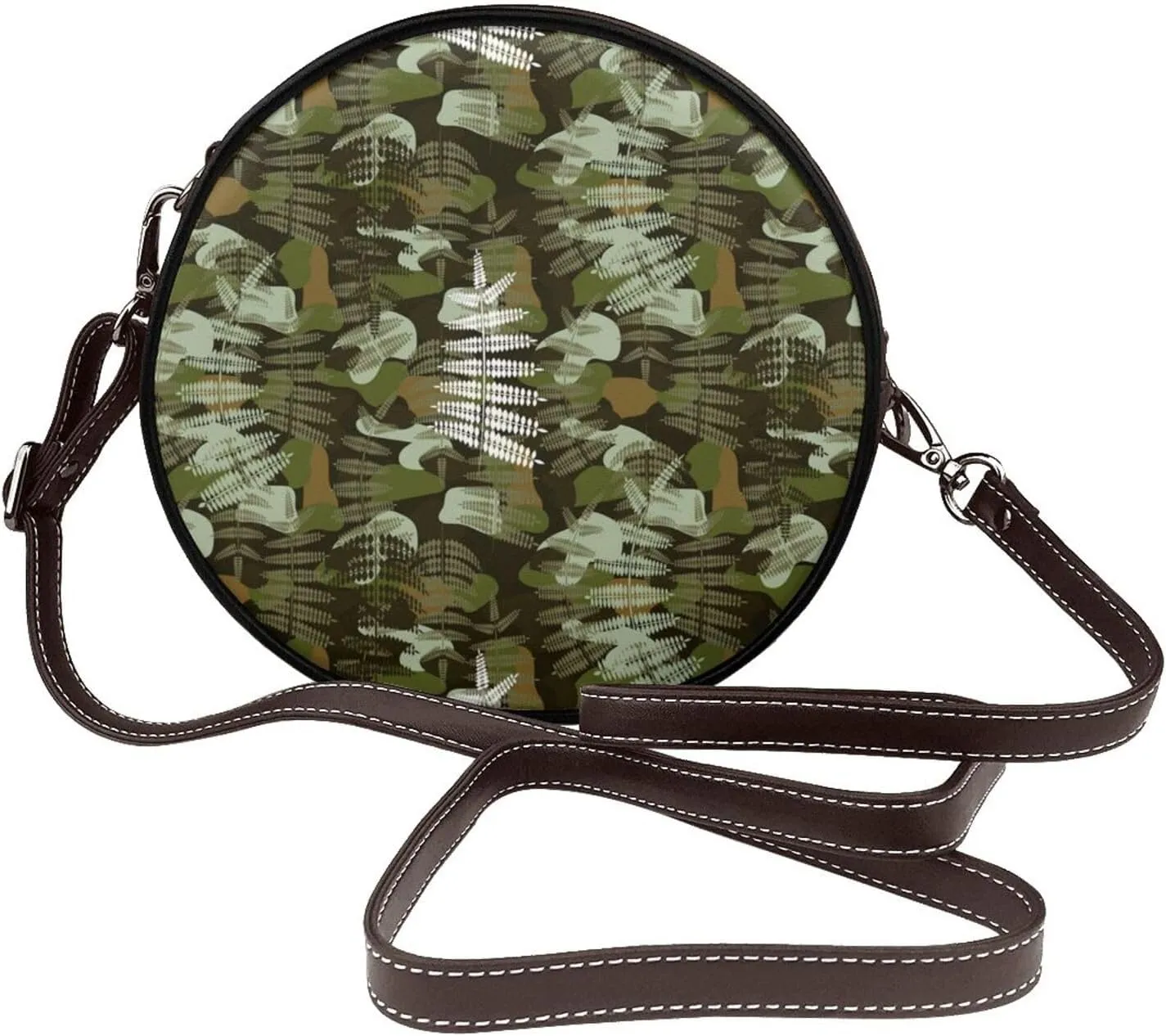 Fashion PU Leather Small Roound Crossbody Bag, Women Vintage Purse Bag Shoulder Bag