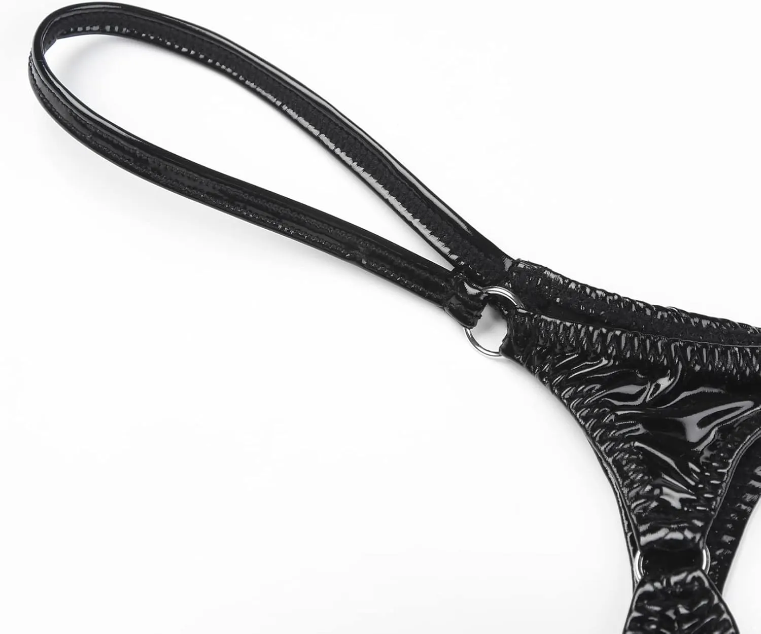 FEESHOW Sexy Men's Faux Leather Underwear G-String Lingerie Boxer Briefs Open Butt Bikini Thongs