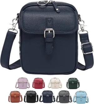 Forcipower Crossbody Leather Bag with 10 Card Slots, Zealburst Mini Messenger Shoulder Handbag, 2025 New Vintage Wallet