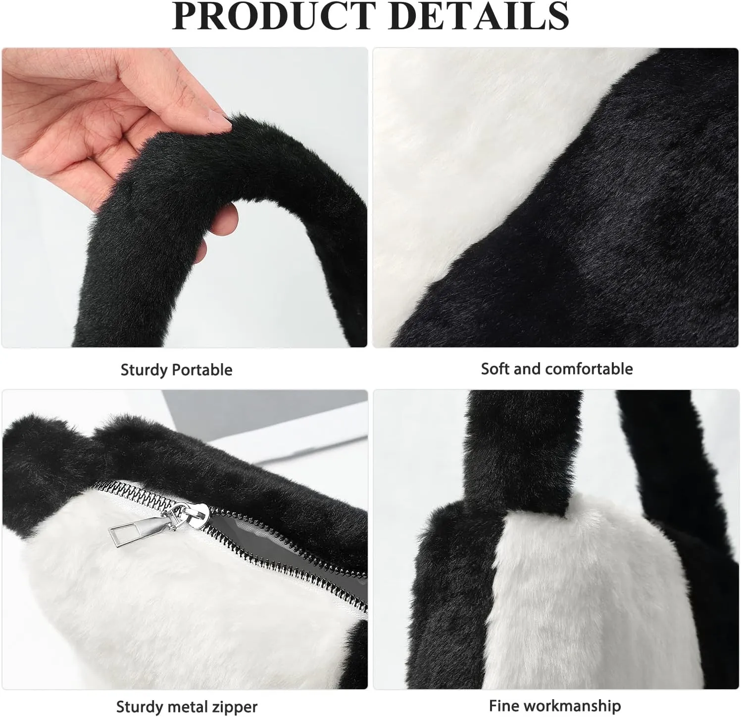 Fuzzy Tote Bag Y2K Fluffy Shoulder Bag Women Furry Purse Large Cute Plush Bag Ladies Faux Fur Bag for Autumn and Winter