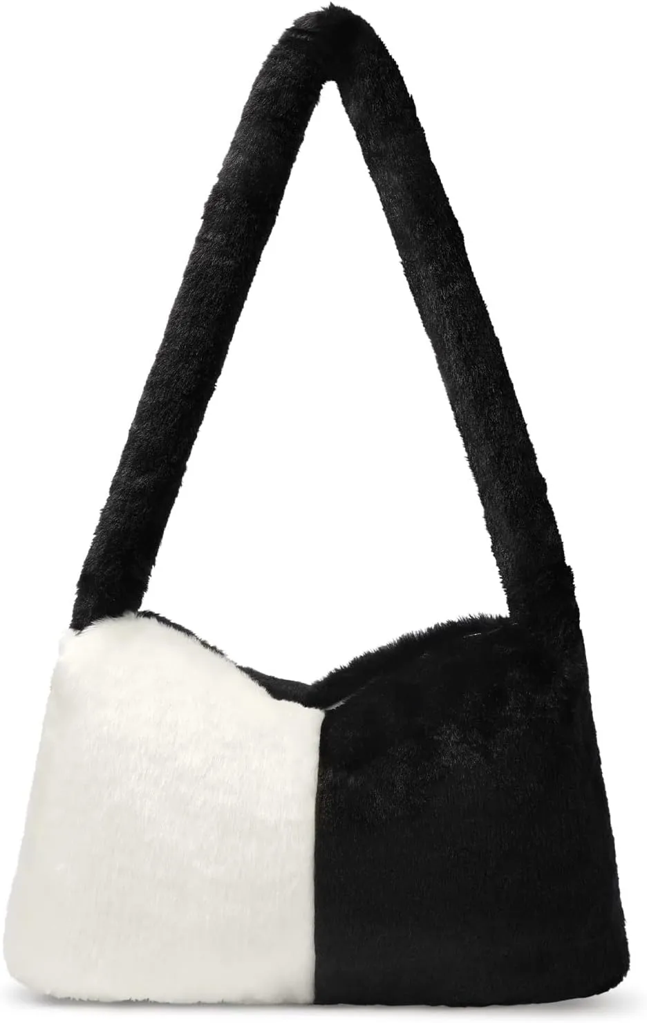 Fuzzy Tote Bag Y2K Fluffy Shoulder Bag Women Furry Purse Large Cute Plush Bag Ladies Faux Fur Bag for Autumn and Winter