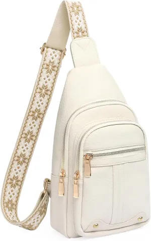 GAEKEAO Sling Bag for Women Crossbody Bags Fanny Pack Vegan Leather Chest Bag Travel Shoulder Belt Purse Backpack Gifts