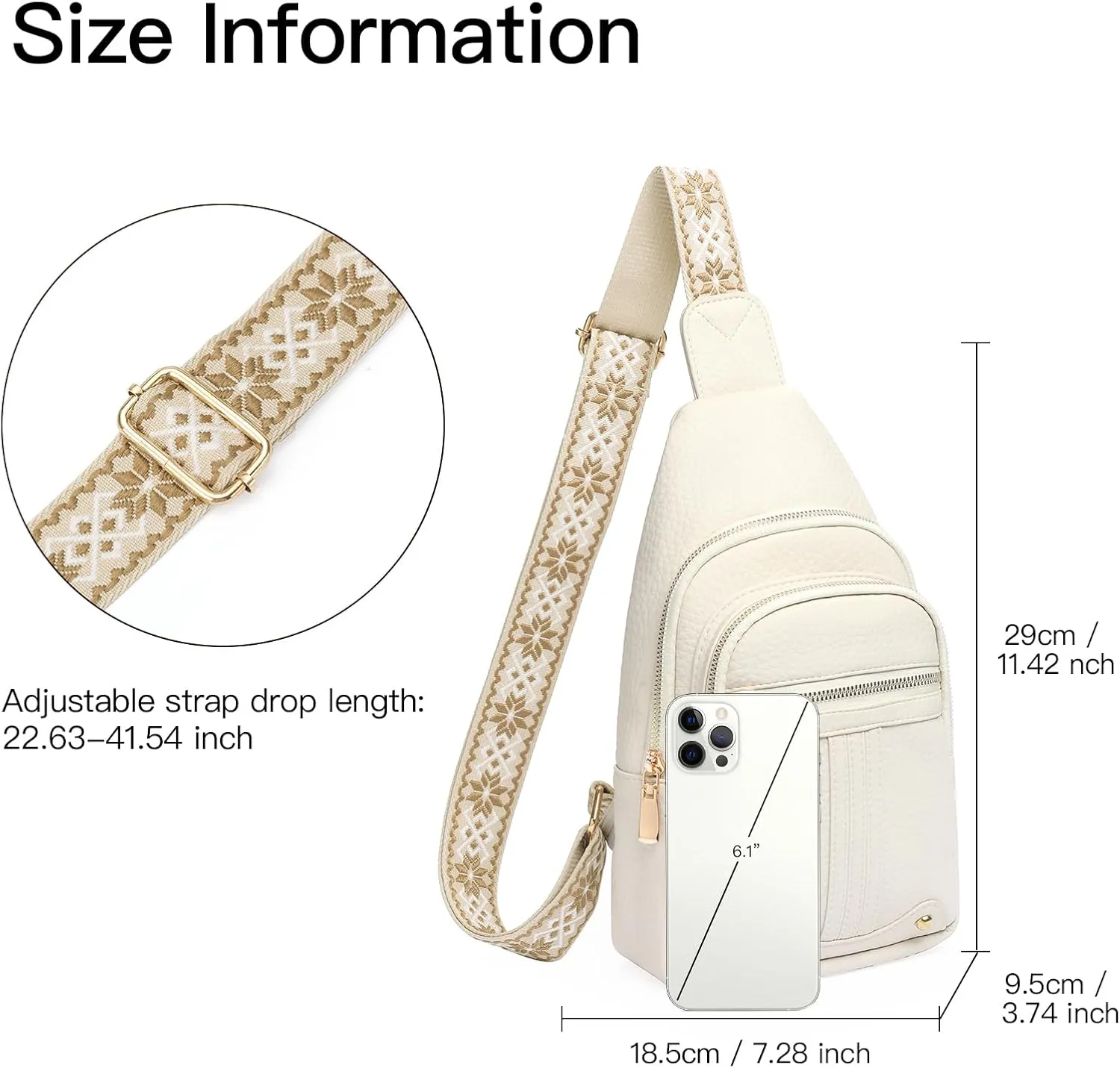 GAEKEAO Sling Bag for Women Crossbody Bags Fanny Pack Vegan Leather Chest Bag Travel Shoulder Belt Purse Backpack Gifts