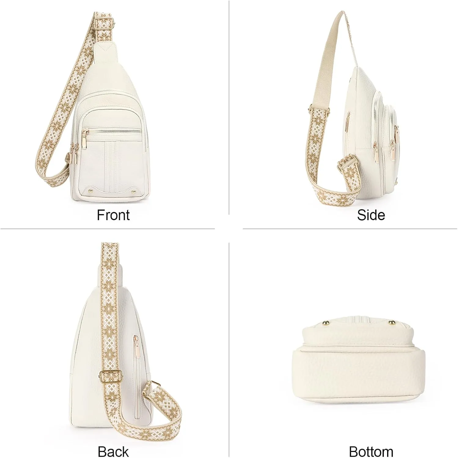 GAEKEAO Sling Bag for Women Crossbody Bags Fanny Pack Vegan Leather Chest Bag Travel Shoulder Belt Purse Backpack Gifts
