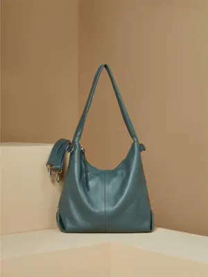 Genuine Leather Hobo Handbag, Sadle Handle Shoulder Bag for Women, Trendy Designer Hobo Tote Handbag,