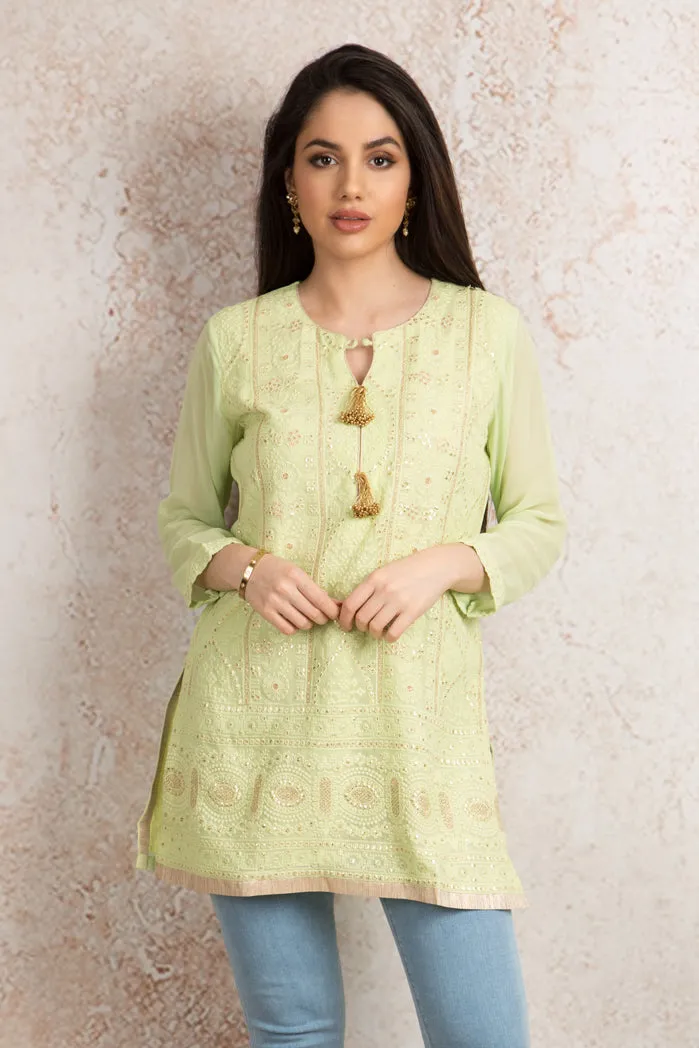 Georgette embd kurti U8_1055