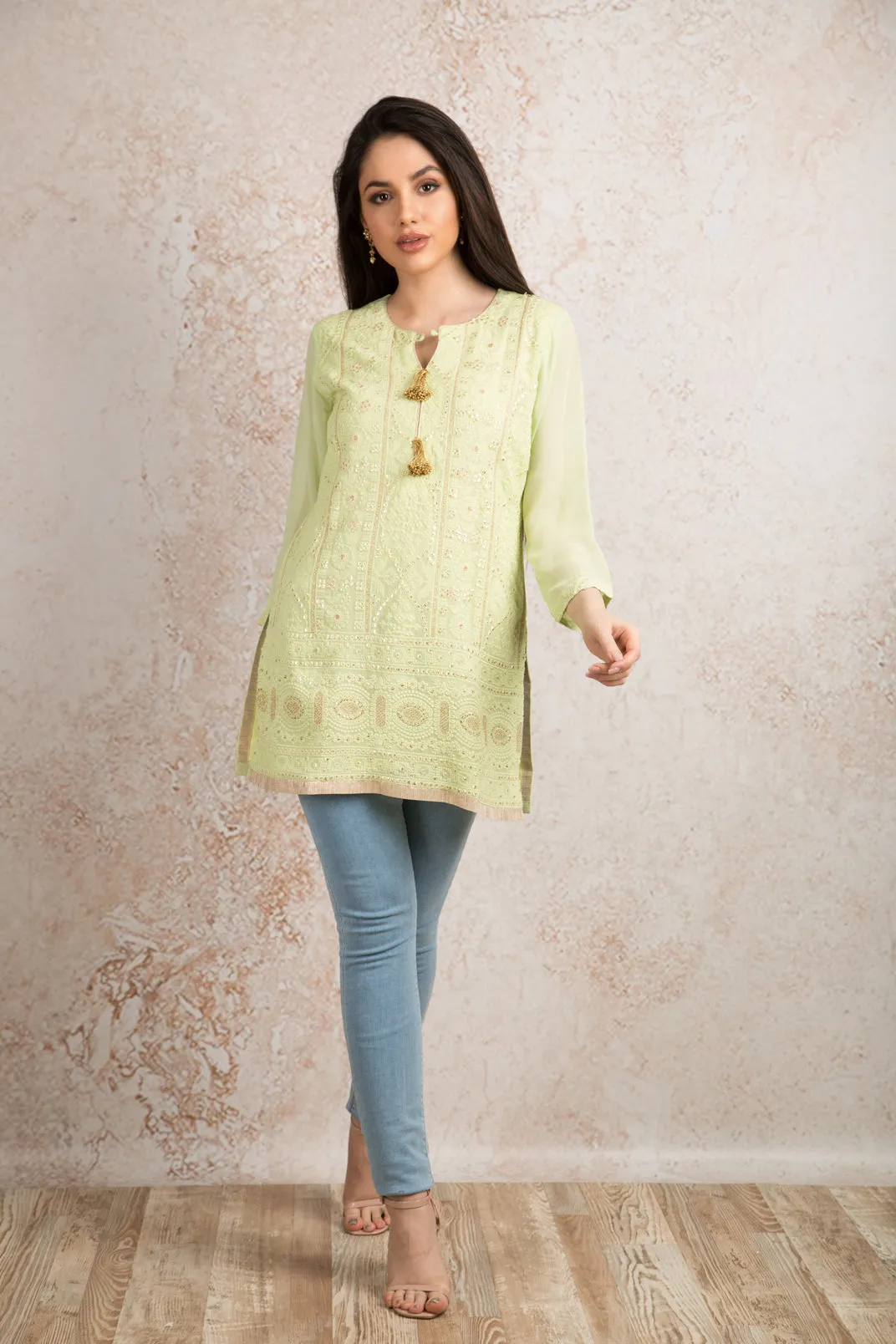 Georgette embd kurti U8_1055
