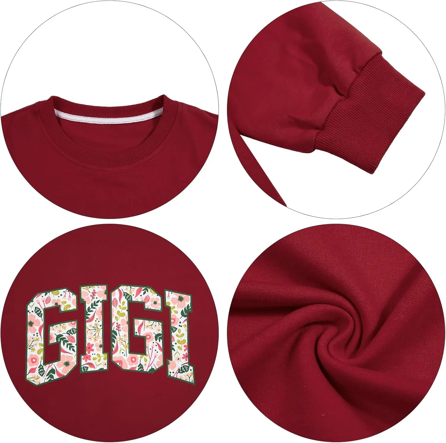 HEBBE Gigi Sweatshirts for Women Grandma Sweatshirt Gifts for Grandmother Nana Letters Print Shirt Pullover Top