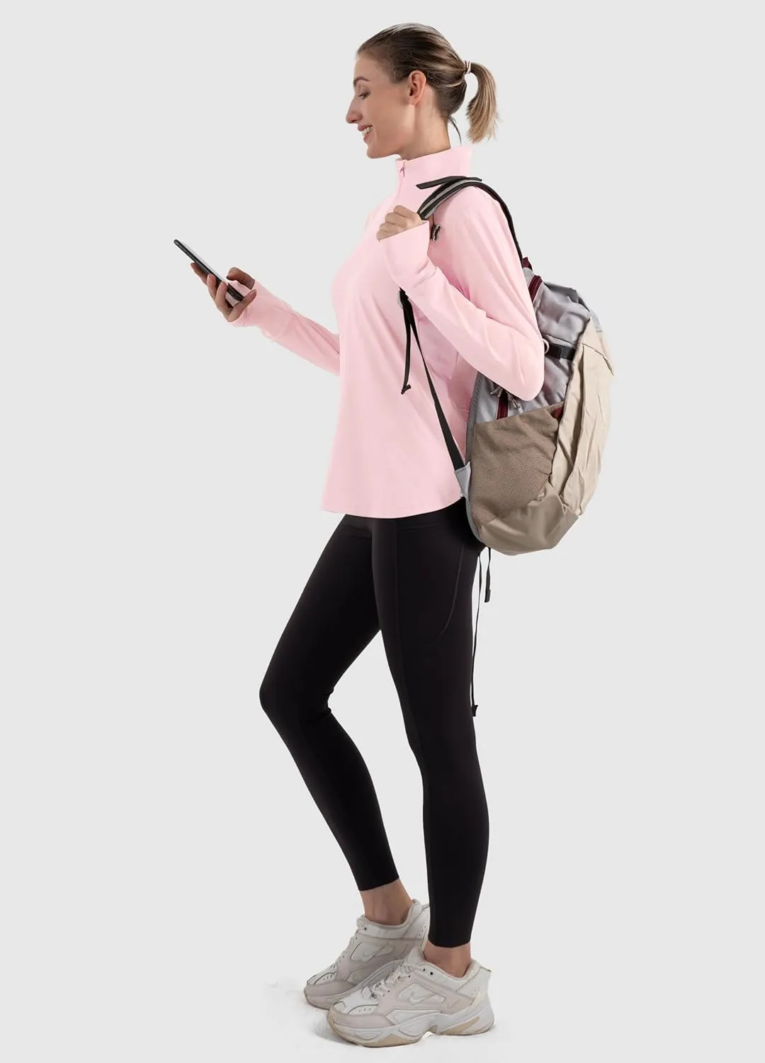 Hiverlay Women's Quick Dry Shirts Long Sleeve for Running Hiking Workout UPF50  Lightweight Pullover Top with Pocket
