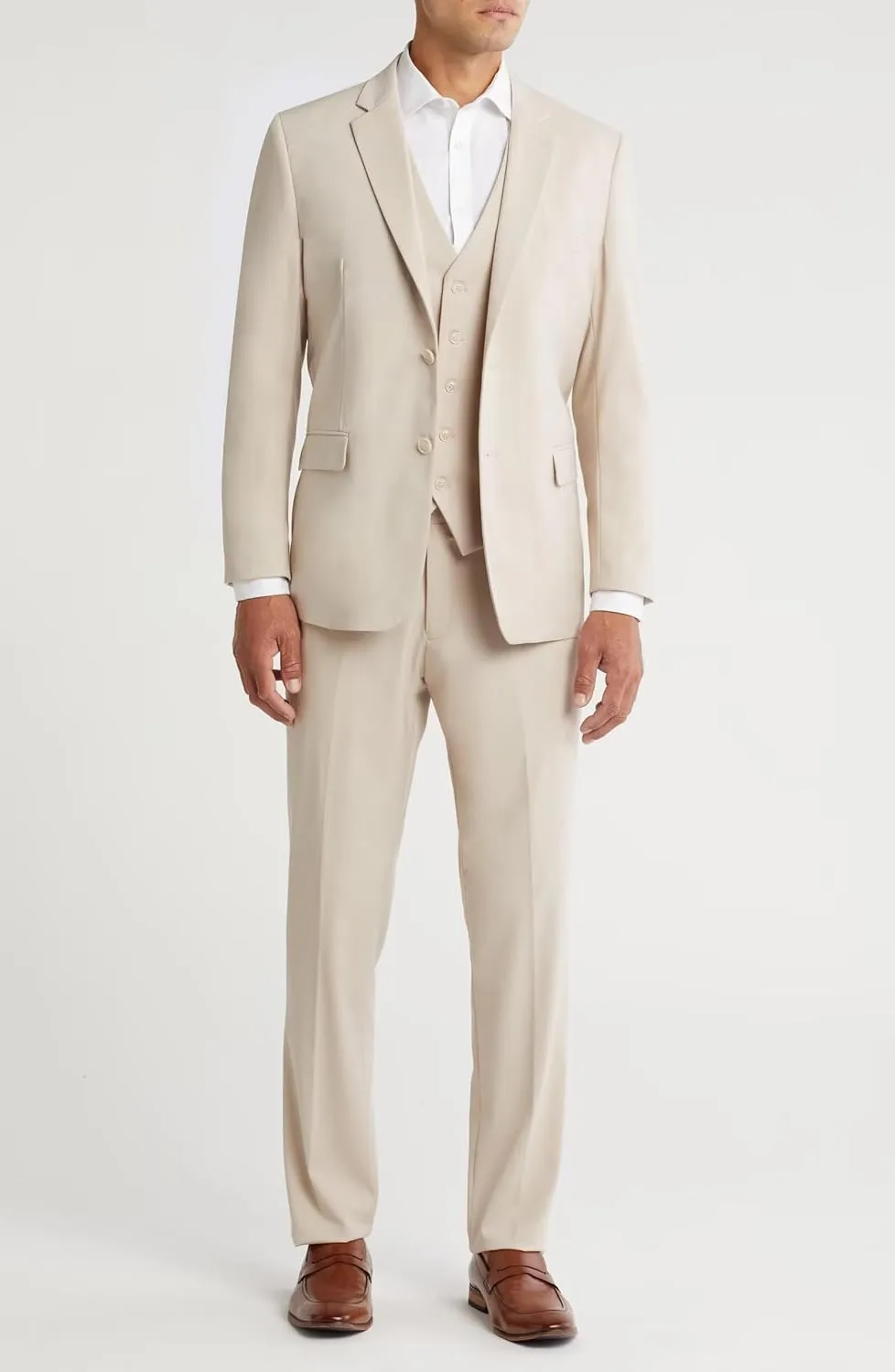 HUUTOE Men's 3 Piece Suits Slim Fit Wedding Suits for Men Prom Dress Suit Summer Blazer Jacket Vest Pants Tuxedo Set Men
