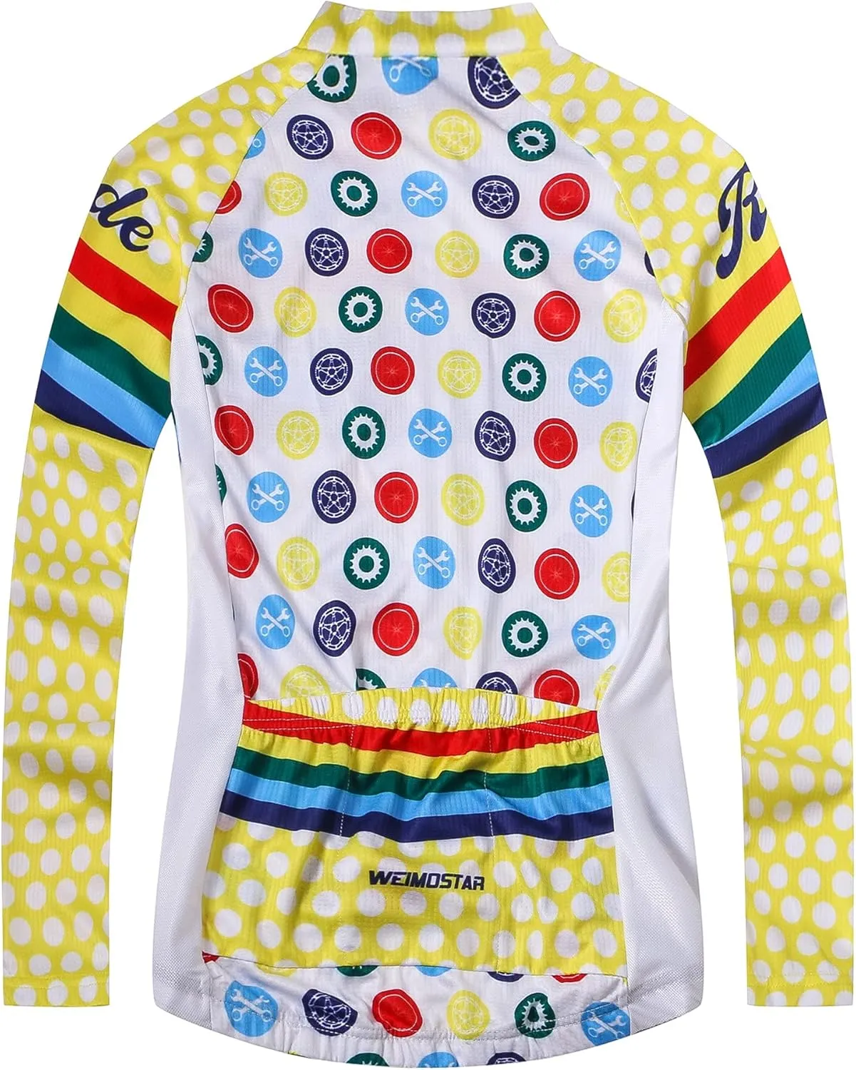 JPOJPO Cycling Jersey Women's Long Sleeve Bike Shirts Bicycle Jacket with 3-Pockets Quick Dry Tops