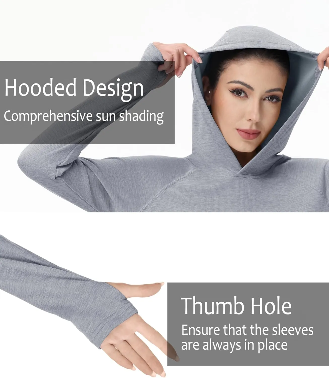 KEFITEVD Womens UPF 50  Sun Protection Hoodies UV Long Sleeve Shirts Lightweight Quick Dry Tops Hiking Fishing