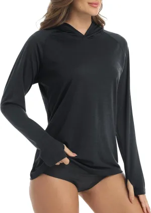 KEFITEVD Womens UPF 50  Sun Protection Hoodies UV Long Sleeve Shirts Lightweight Quick Dry Tops Hiking Fishing