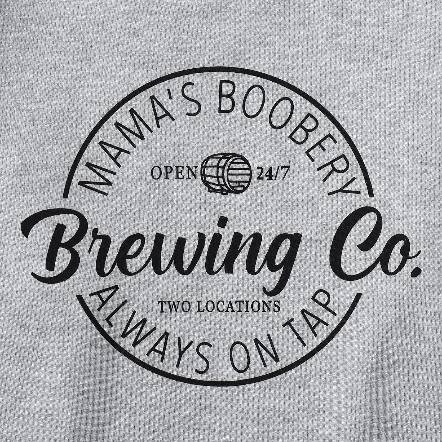 KEKEMI Women Mama's Boobery Sweatshirt MAMA Breastfeeding Shirt Mom Nursing Long Sleeve Shirts Crewneck Pullover Tops Clothes